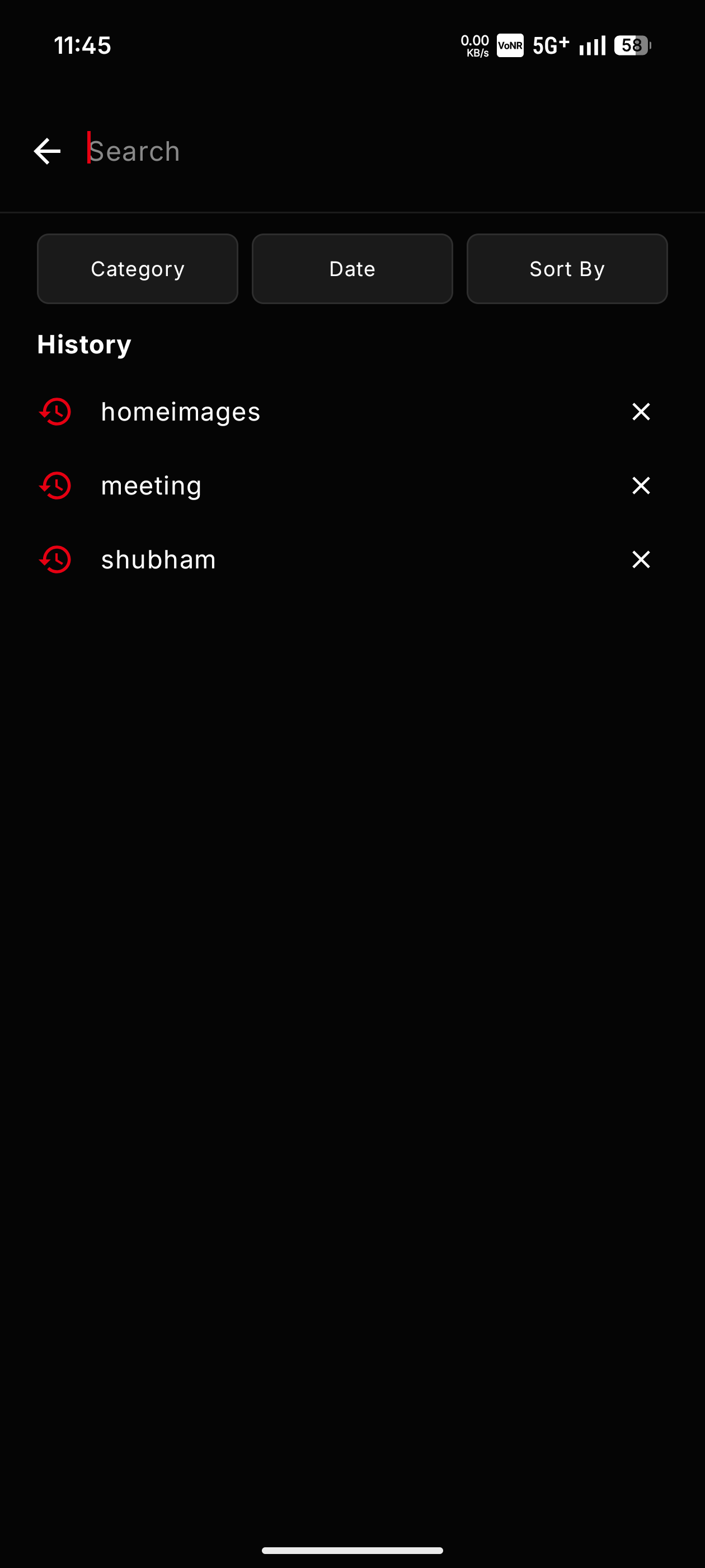 DotFiles Search screen