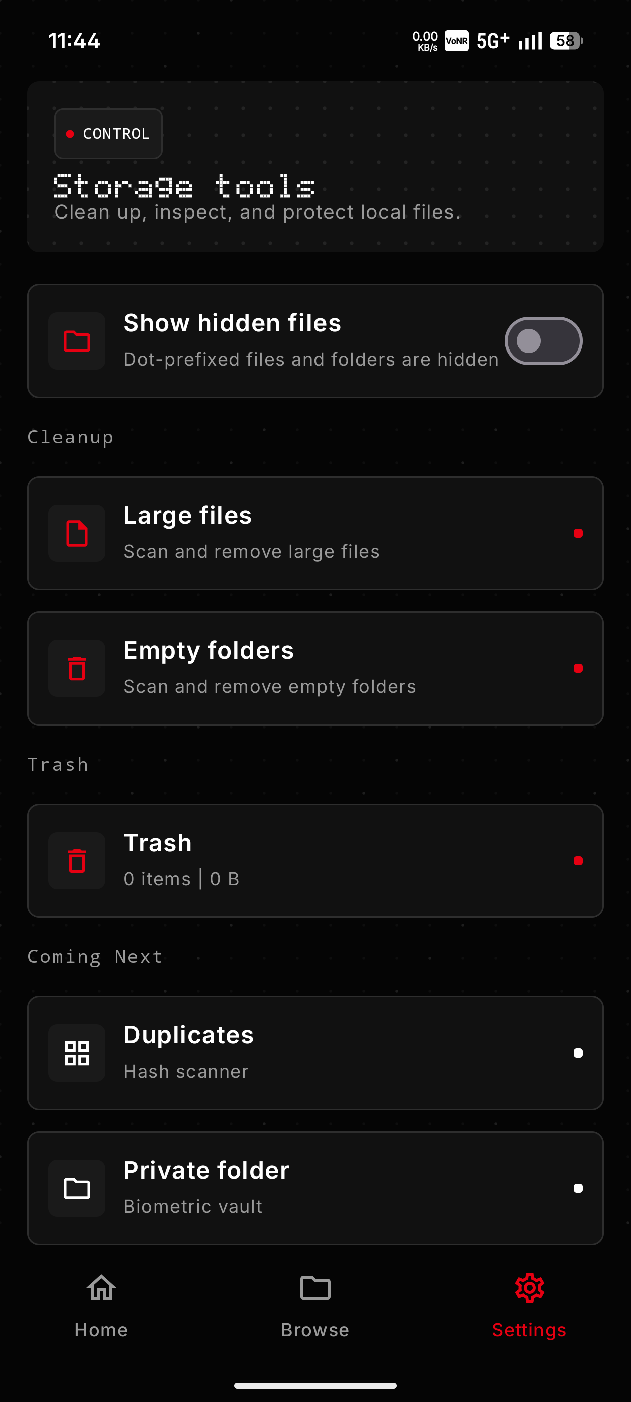 Settings Screen